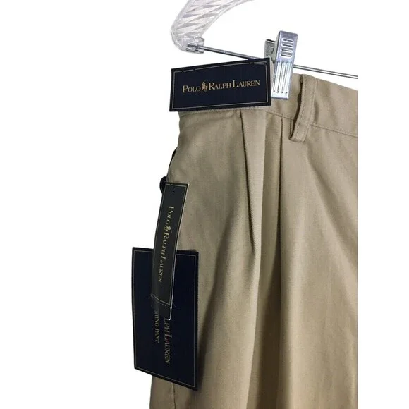 Polo Ralph Lauren Pants Men's Size 35 / 32 Beige Khaki 100% Cotton 35x32 New NWT